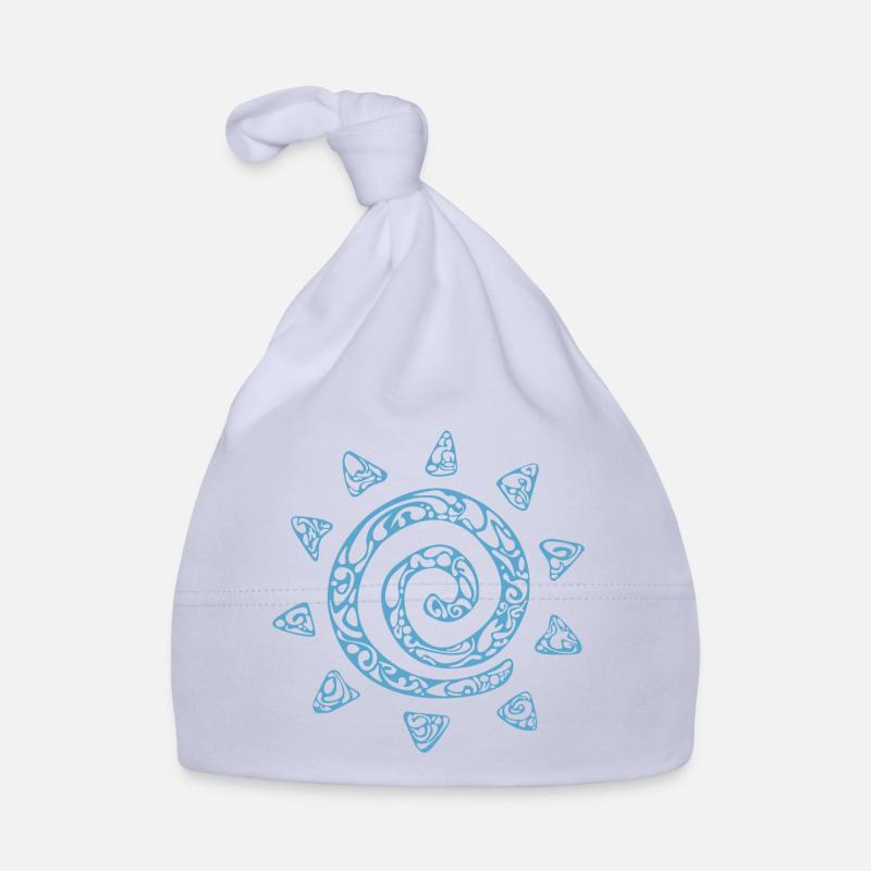 Blue sun drawing Organic Baby Cap