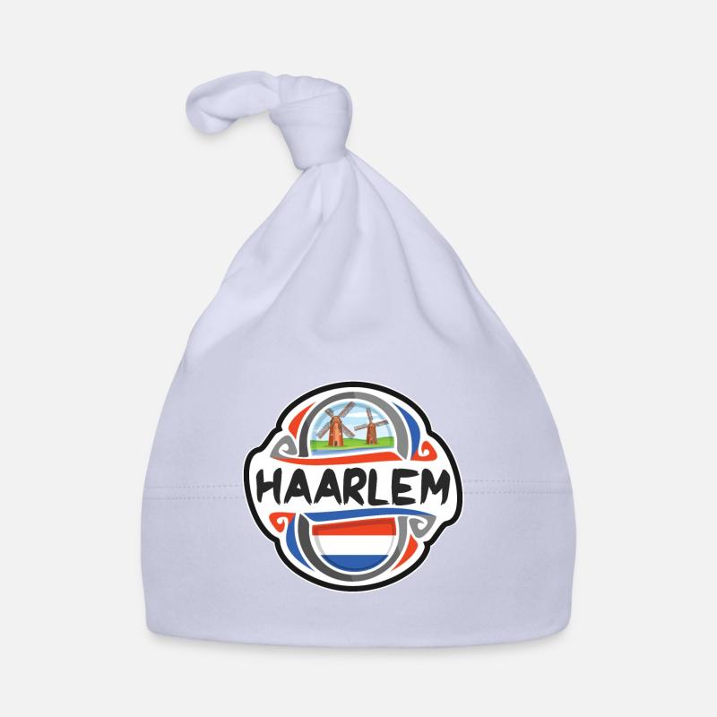 Haarlem Pays-Bas Drapeau Voyage Souvenir Badge Sta Bonnet bio Bébé