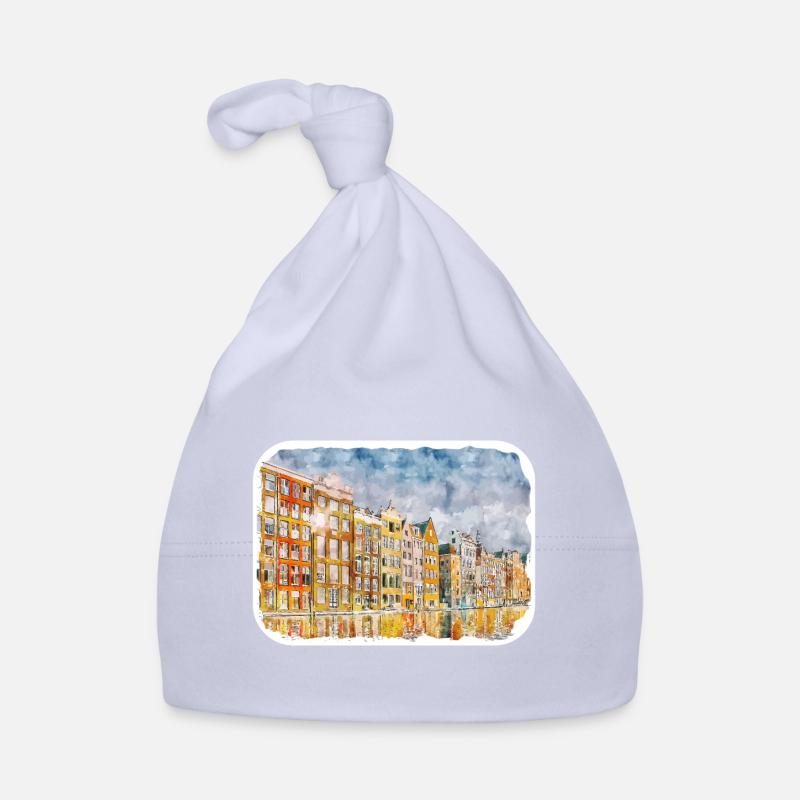Pays-Bas Aquarelle Esquisse Dessinée Illustration Bonnet bio Bébé