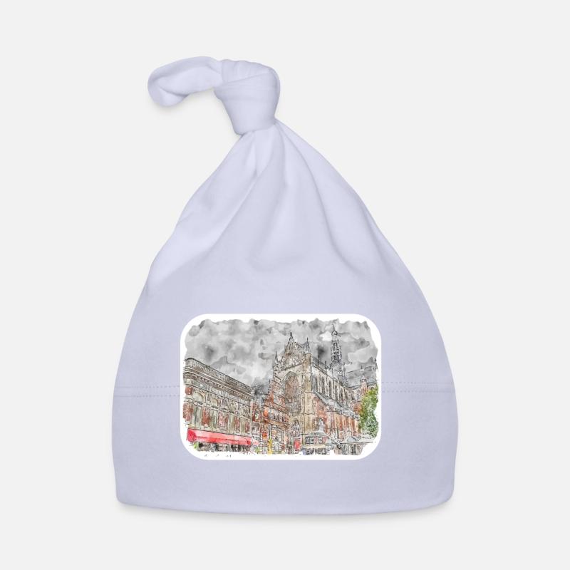 Pays-Bas Aquarelle Esquisse Dessinée Illustration Bonnet bio Bébé