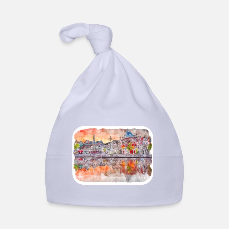 Pays-Bas Aquarelle Esquisse Dessinée Illustration Bonnet bio Bébé