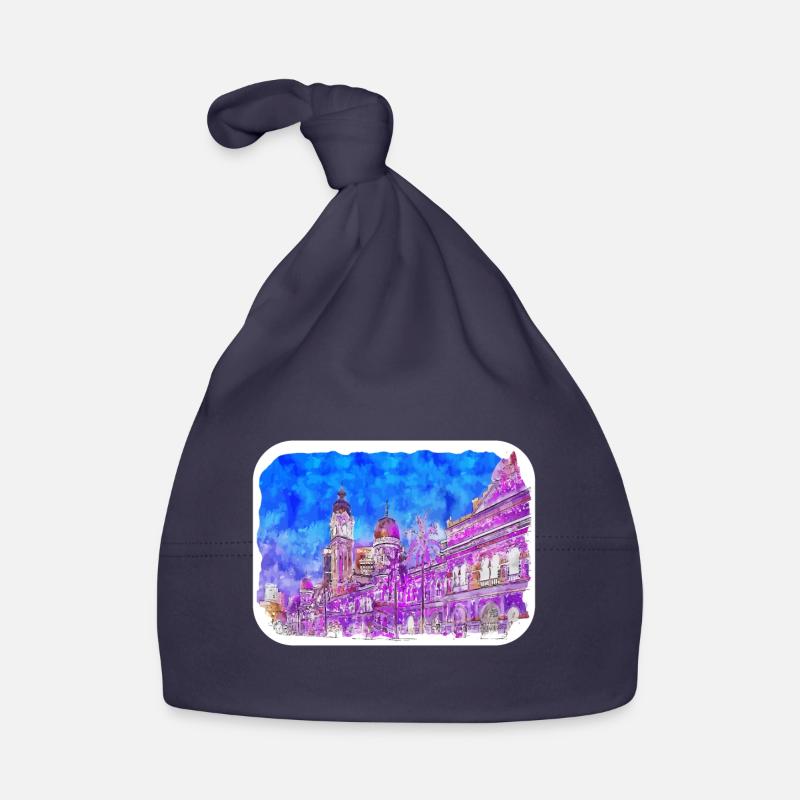 Malaisie Aquarelle Esquisse Dessinée à la Main Illustration Bonnet bio Bébé