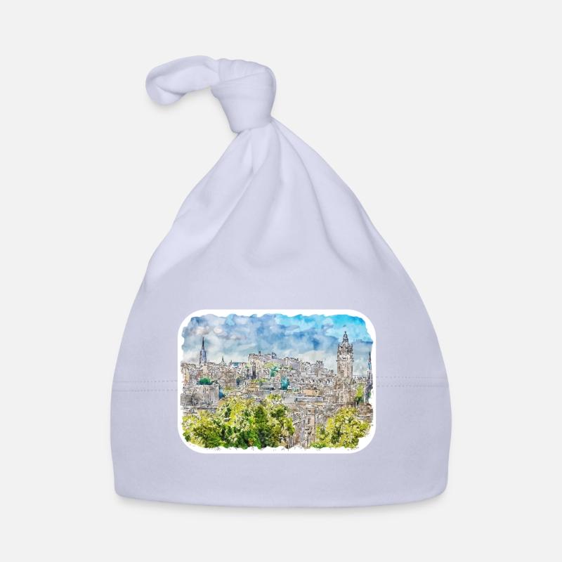 Édimbourg Ecosse Royaume-Uni Aquarelle Esquisse Dessinée Douleur Bonnet bio Bébé