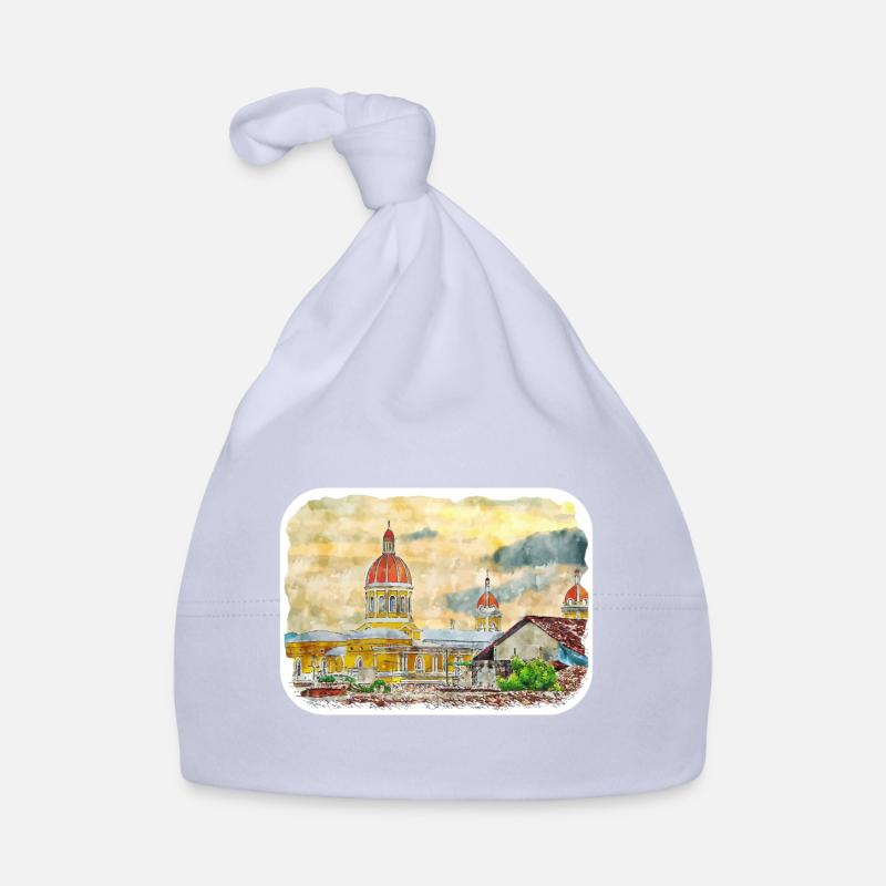 Grenade Espagne Aquarelle Esquisse Dessiner Dessin Bonnet bio Bébé