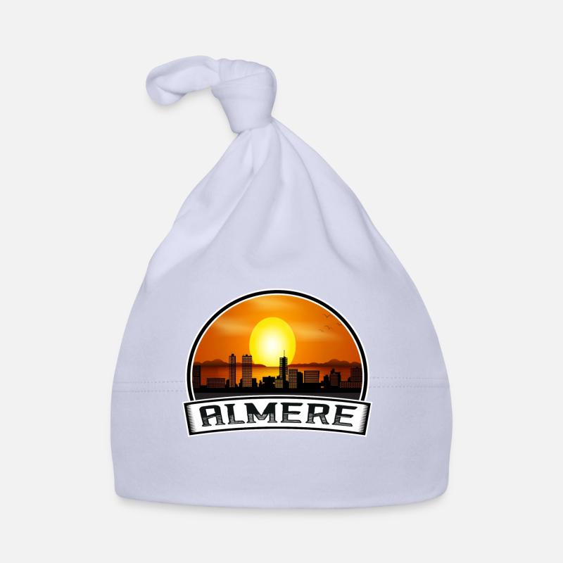 Almere Pays-Bas Skyline Vintage Sunset Travel S Bonnet bio Bébé