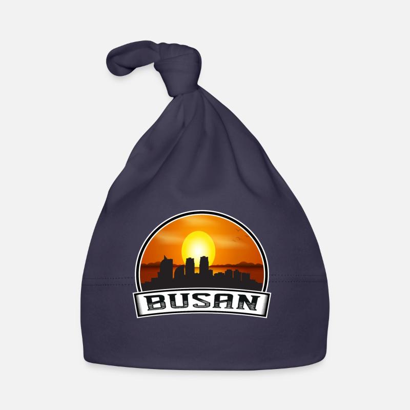 Busan Corée du Sud Skyline Vintage Sunset Travel So Bonnet bio Bébé