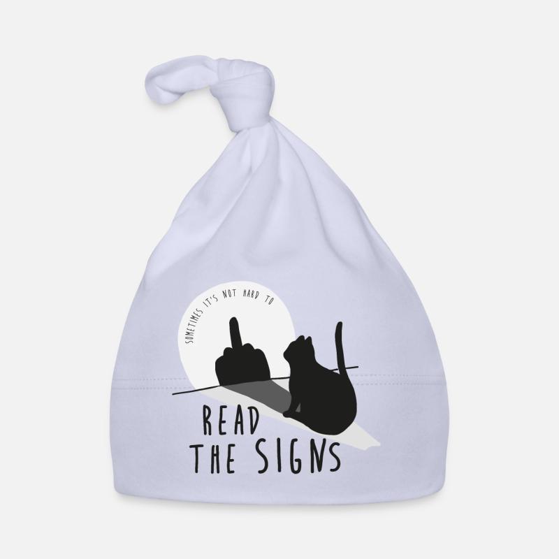 Read the signs. Cat, middle finger, shadow Organic Baby Cap