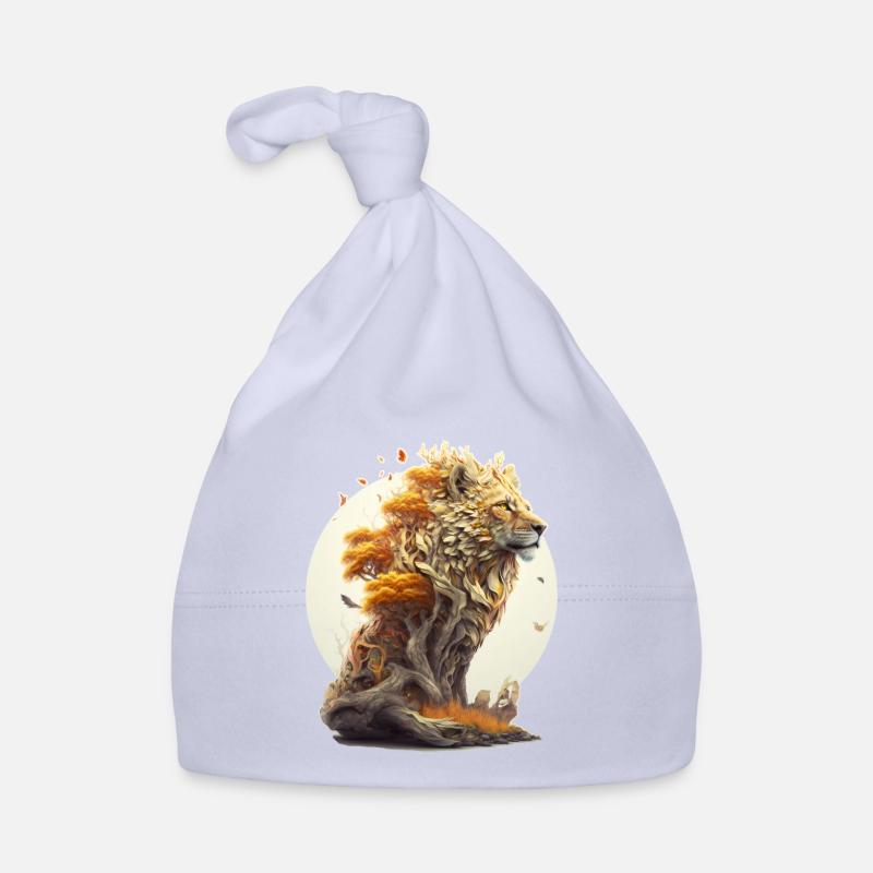 Lion avec corps de savane, design abstrait de lion Bonnet bio Bébé