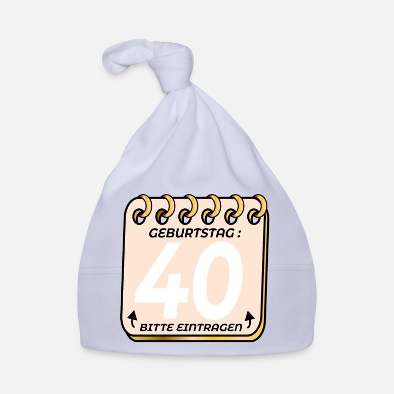 40. Geburtstag - Geburtstagsliste VIERZIG Baby Bio-Mütze