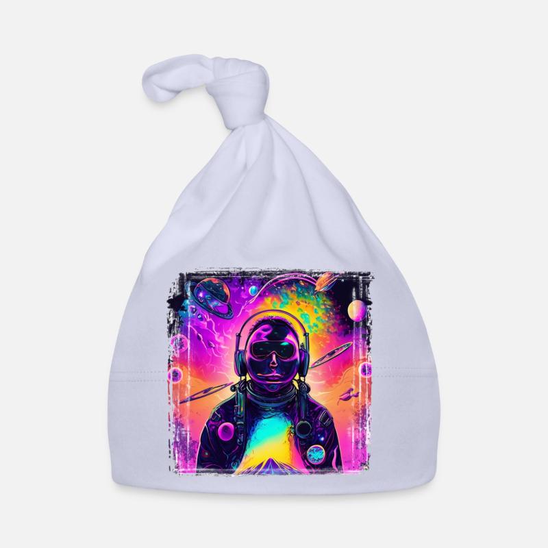 Neon Astronaut im Cosmic Psychedelic Baby Bio-Mütze