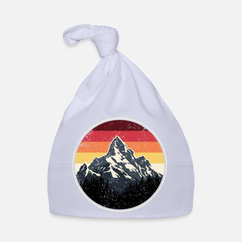 Mountain Sunset Retro Abzeichen Baby Bio-Mütze