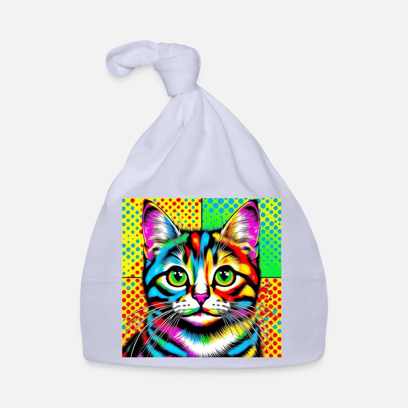 Cat Pop Art Organic Baby Cap