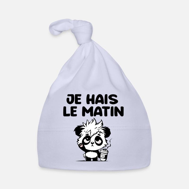 I hate the morning panda Organic Baby Cap