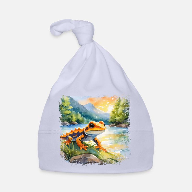 Cute young fire salamander Organic Baby Cap