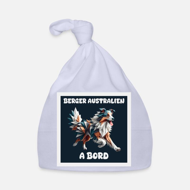AUSTRALIAN SHEPHERD AUTOAUFKLEBER AN BORD Baby Bio-Mütze