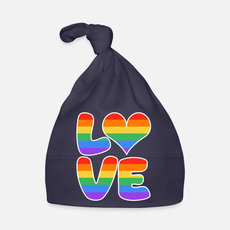 Conception de cœurs arc-en-ciel Bonnet bio Bébé