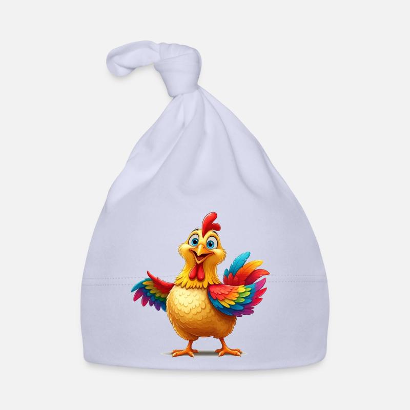 Lebendiges Regenbogenhuhn Illustration Baby Bio-Mütze