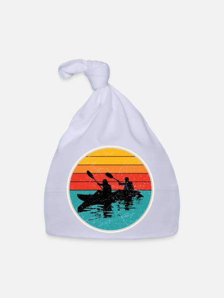 Sunset Kayak Duo Circle - Organic Baby Cap - sky - Front