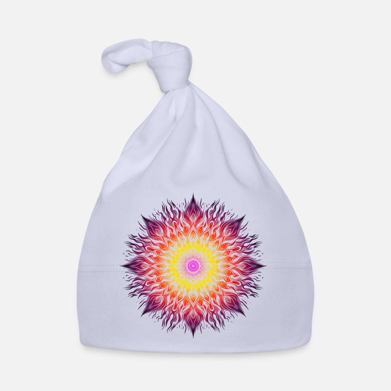 Psychedelisches Feuer-Mandala Baby Bio-Mütze