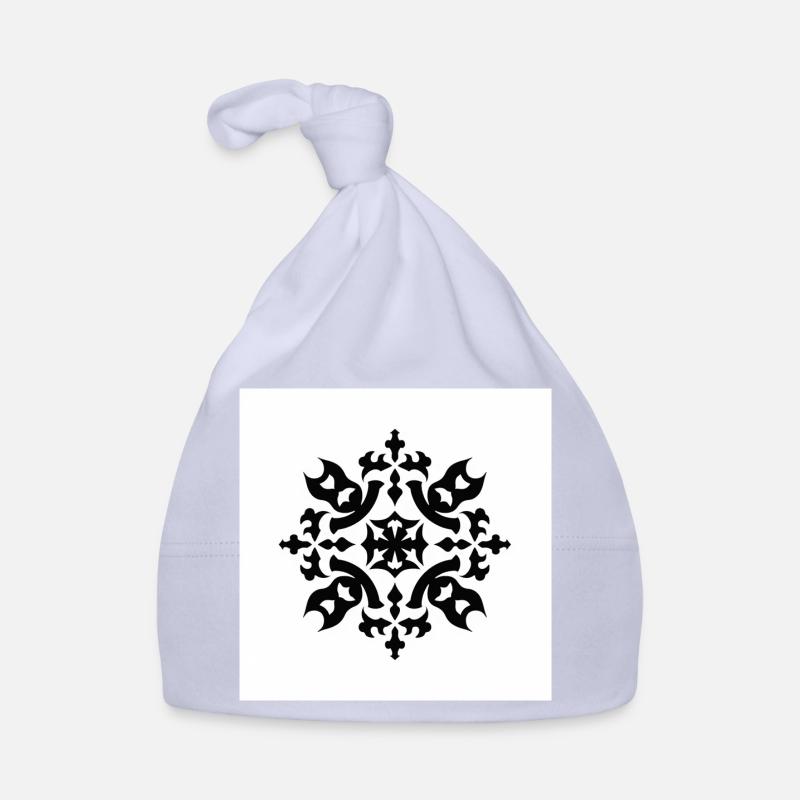 Motif complexe de flocon de neige noir - Bonnet bio Bébé - ciel