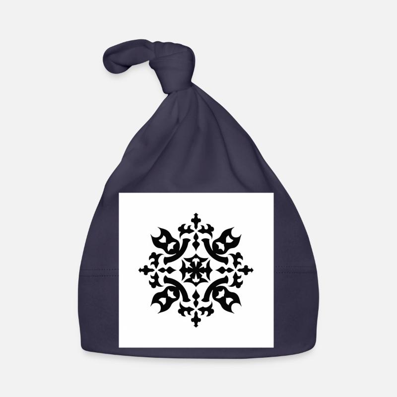 Motif complexe de flocon de neige noir Bonnet bio Bébé