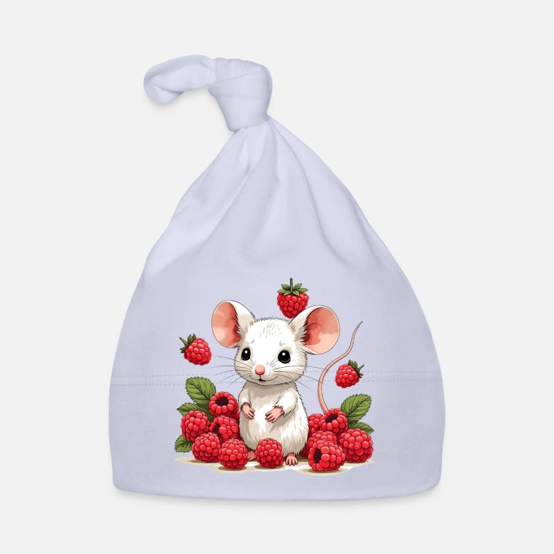 Niedliche Beerenmäuschen Illustration Baby Bio-Mütze