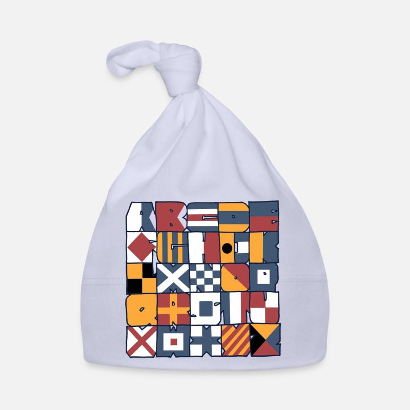 drapeaux nautiques - Bonnet bio Bébé - ciel