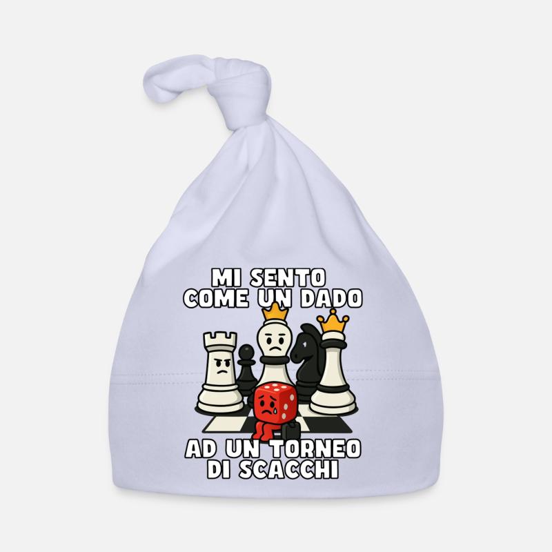 Comme un dé à damier - Bonnet bio Bébé - ciel