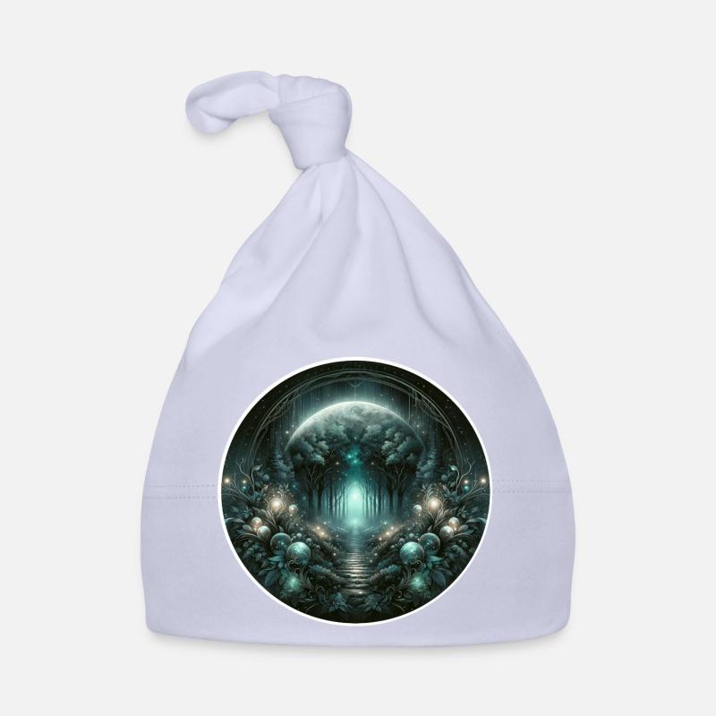 Circular Lunar Forest Organic Baby Cap