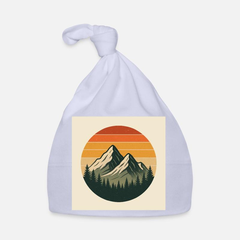 Cercle rétro du sommet du coucher de soleil - Bonnet bio Bébé - ciel