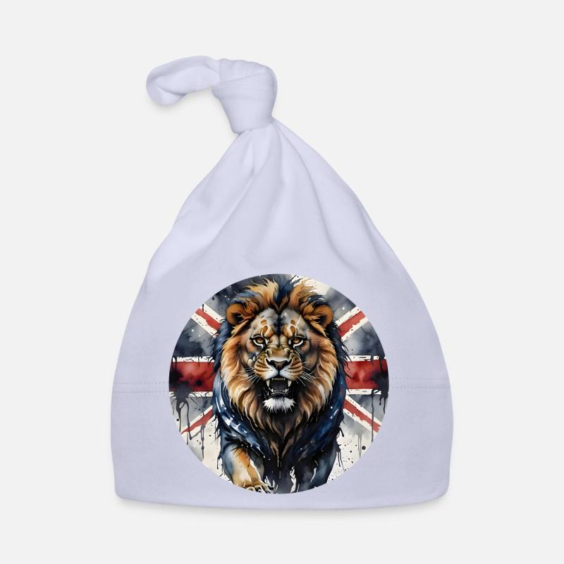 Stolzer britischer Löwe und Union Jack Print Baby Bio-Mütze