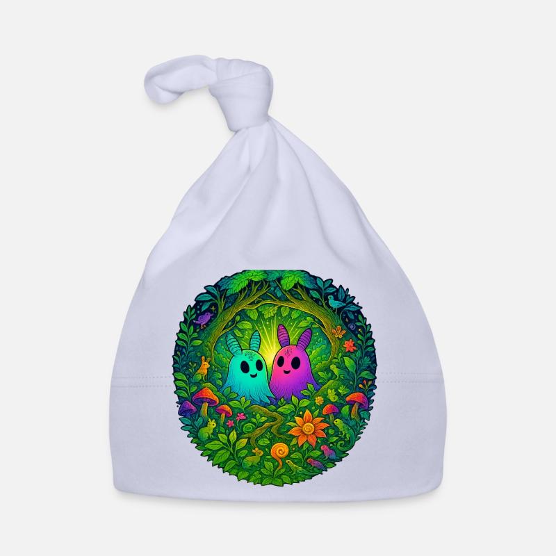 Glowing creatures in the enchanted forest Organic Baby Cap