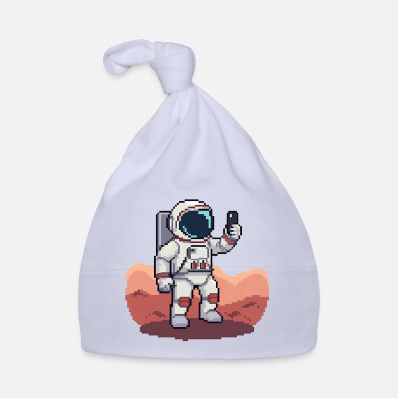 Pixel Astronaut Selfie on Mars – 8-Bit Style Organic Baby Cap