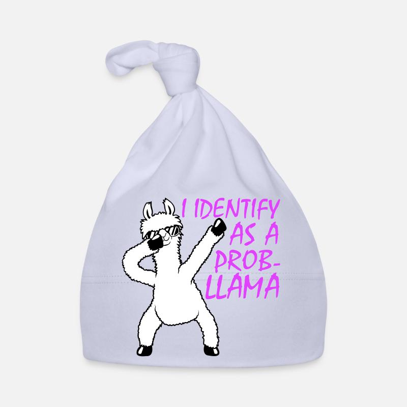 I Identify As A Probllama Cool Lama Problem Spruch Organic Baby Cap