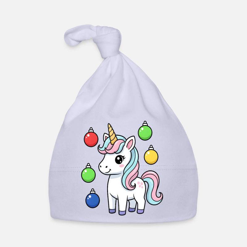 Süßes Weihnachts-Einhorn Baby Bio-Mütze