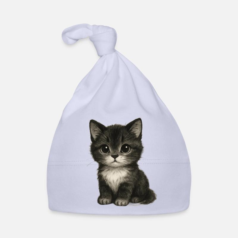 Chaton mignon dans un dessin mignon Bonnet bio Bébé