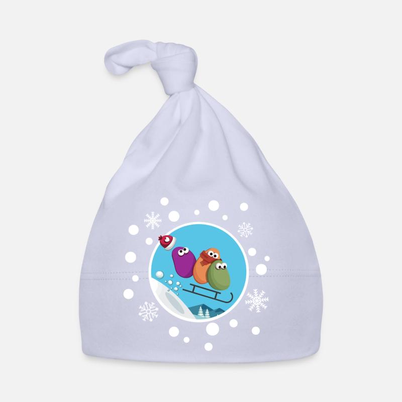 Winter Sledging Humor Thrills and Magic Organic Baby Cap