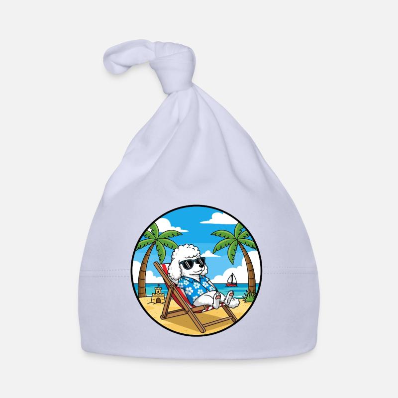 Cool Poodle Beach Vacation Summer Vibes Organic Baby Cap