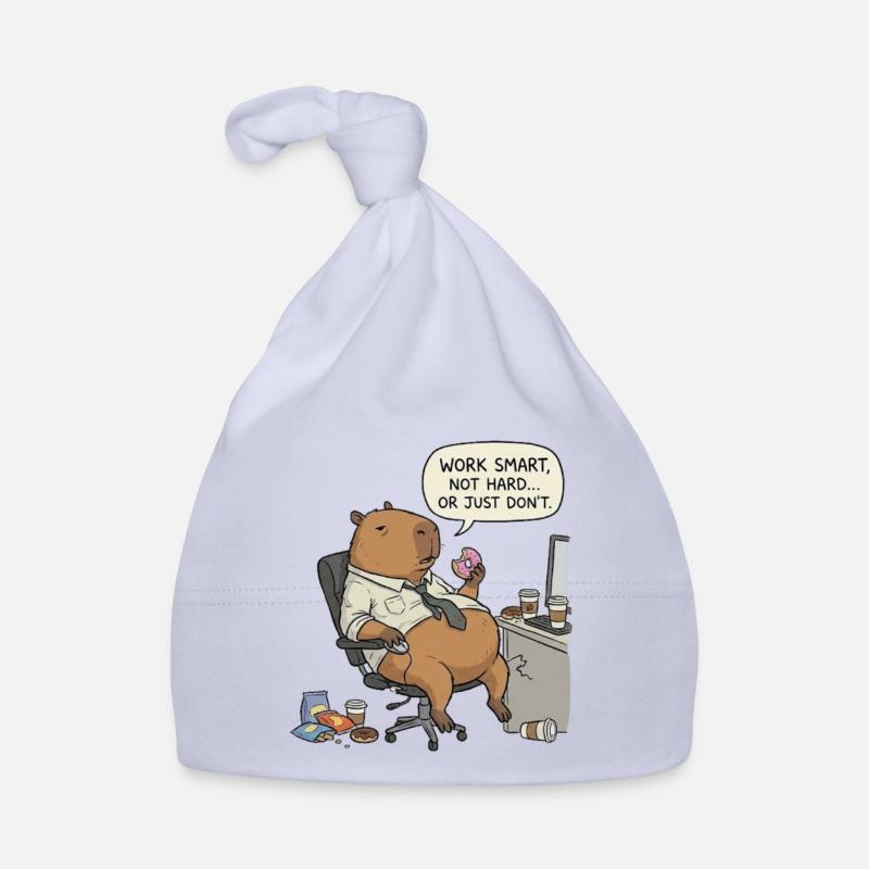 Capybara beaver at work: Lazy instead of work Organic Baby Cap