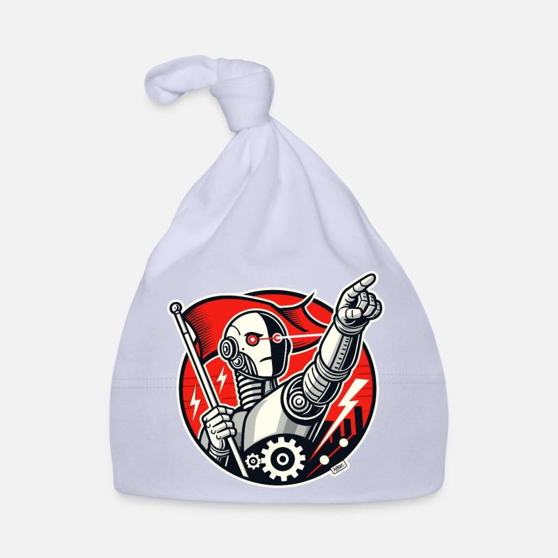 Robot avec drapeau et bras tendu Bonnet bio Bébé