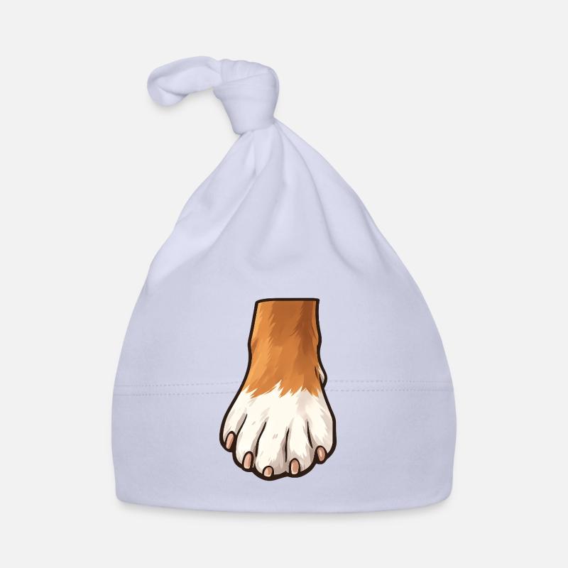 Conception de pattes de chien brunes blanches Bonnet bio Bébé
