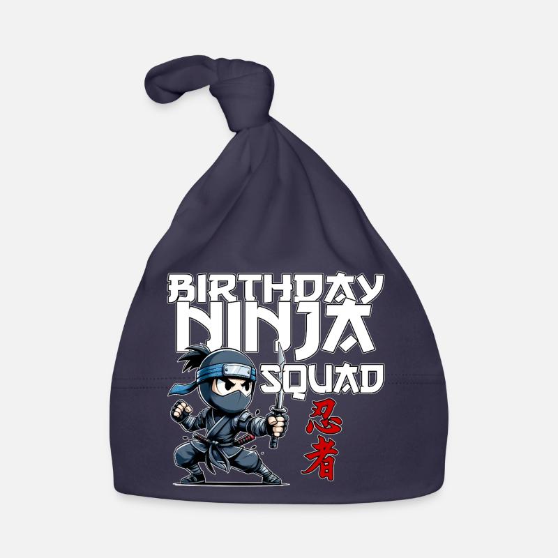 Birthday Ninja Squad Compleanno Funny Organic Baby Cap