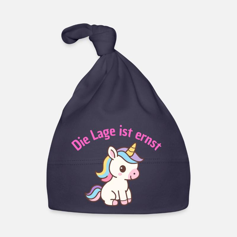 LAGE IST ERNST, COOLES EINHORN! LUSTIGER SPRUCH Baby Bio-Mütze