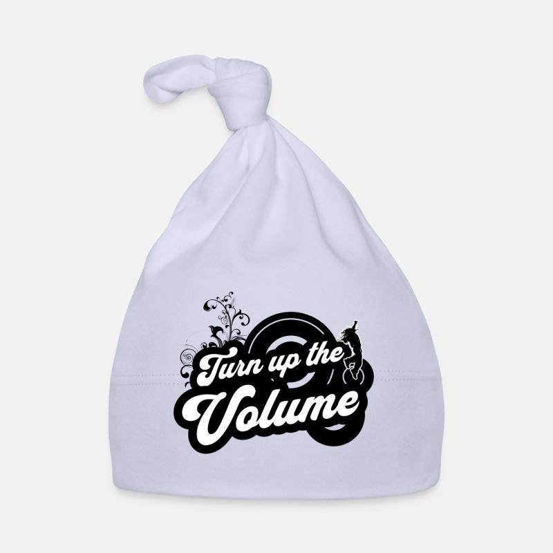 Volume Up — Black Retro Script Organic Baby Cap