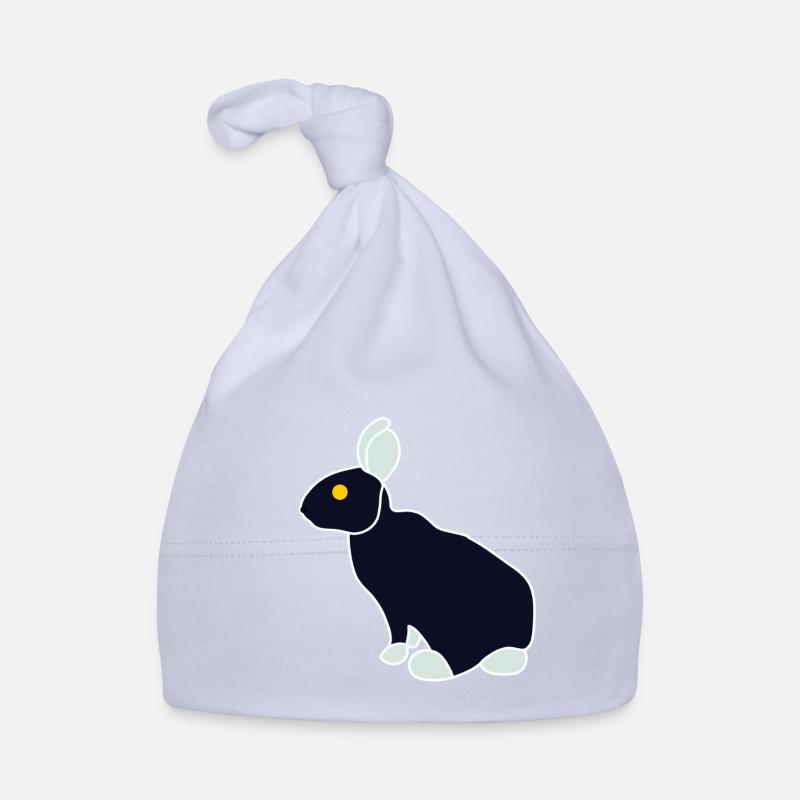 Minimalist Blue Black Rabbit Organic Baby Cap