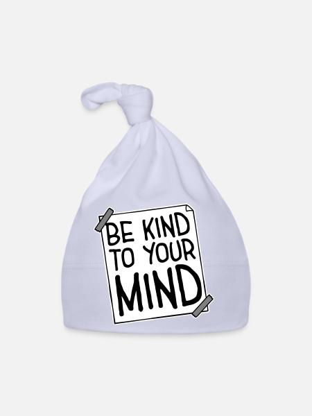 Be Kind To Your Mind Lustig Psychisch Gesund Logo - Baby Bio-Mütze - Sky - Vorne