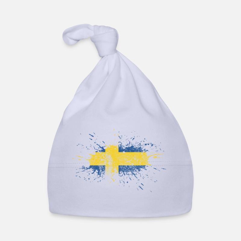 Cadeau Suède Drapeau de la Suède Bonnet bio Bébé