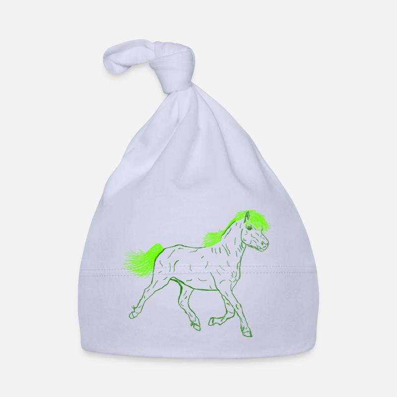 Cheval en vert Bonnet bio Bébé