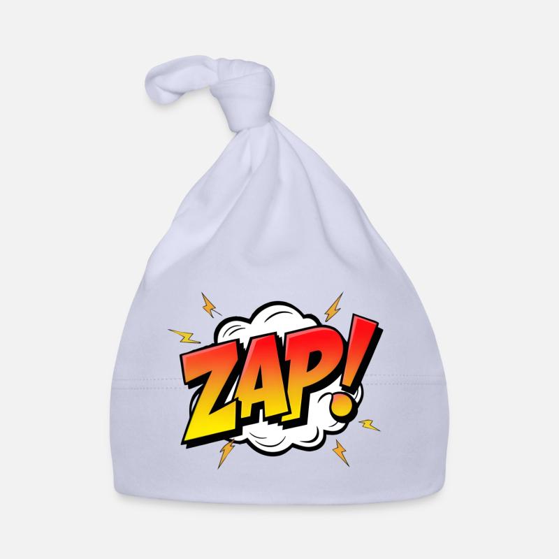 ZAPPEN! - Ein dynamischer Comic-Ausruf Baby Bio-Mütze