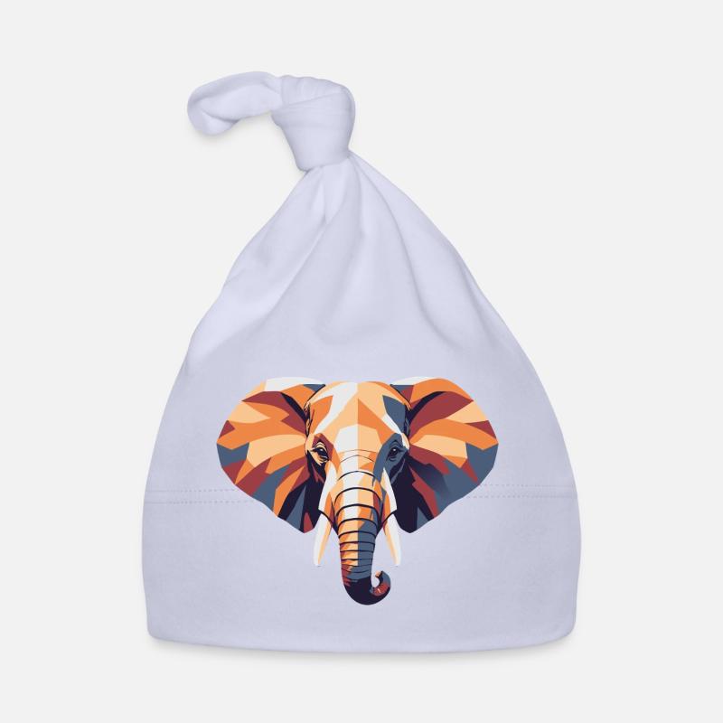 Elefant_farbe_poly - Bonnet bio Bébé - ciel